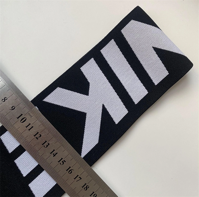 Customs Logo Nylon Computer Pes PA Ea Elastic Belt English Jacquard Trouser Belt Band Elastic Th8090